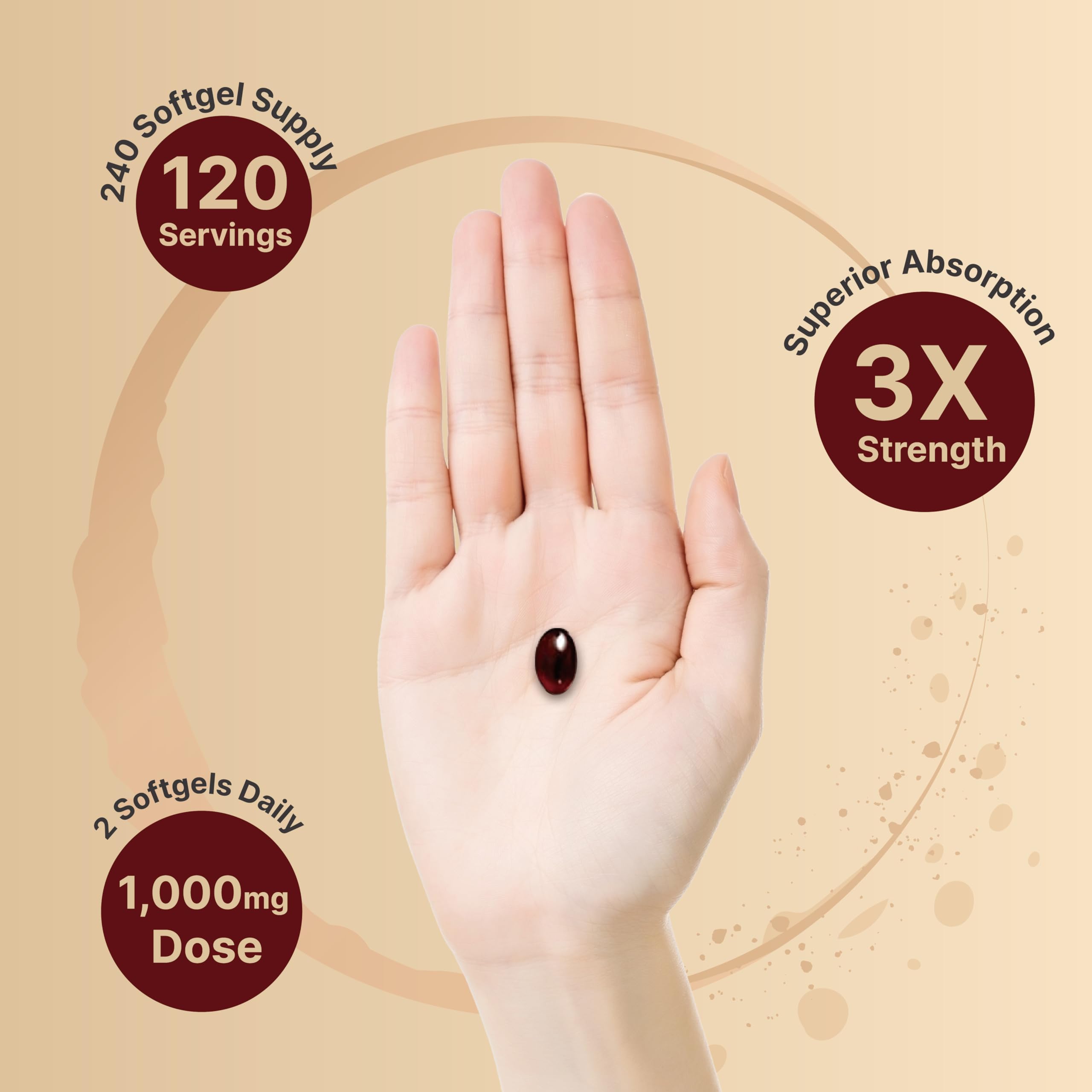 NatureBell Antarctic Krill Oil 1000mg Supplement, 240 Softgels, Natural Source of Omega-3 NatureBellBuy Supplements Australia
