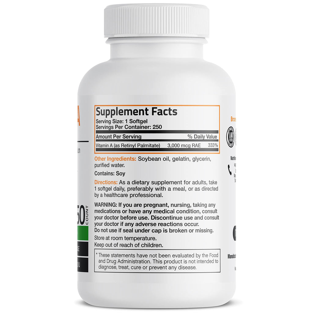 Bronson Vitamin A 10,000 IU Premium Non-GMO Formula Supports Healthy Vision BronsonBuy Supplements Australia
