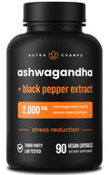 NutraChamps Organic Ashwagandha Capsules, 2000mg Adrenal Fatigue, Thyroid & Mood Support Ashwagandha Supplements, Ashwagandha Root Powder & Lemon Balm, Superior Absorption with Black Pepper NutraChampsBuy Supplements Australia