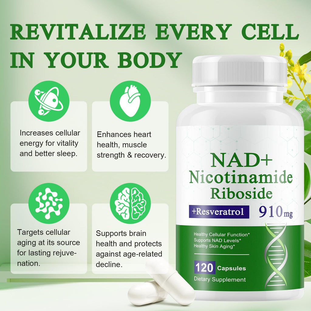 Xaarty NAD Supplement, 910MG Liposomal NAD for Women & Men, Nicotinamide Riboside, Resveratrol, Quercetin, NAD Resveratrol Supplement for Anti-Aging, 120 Capsules XaartyBuy Supplements Australia