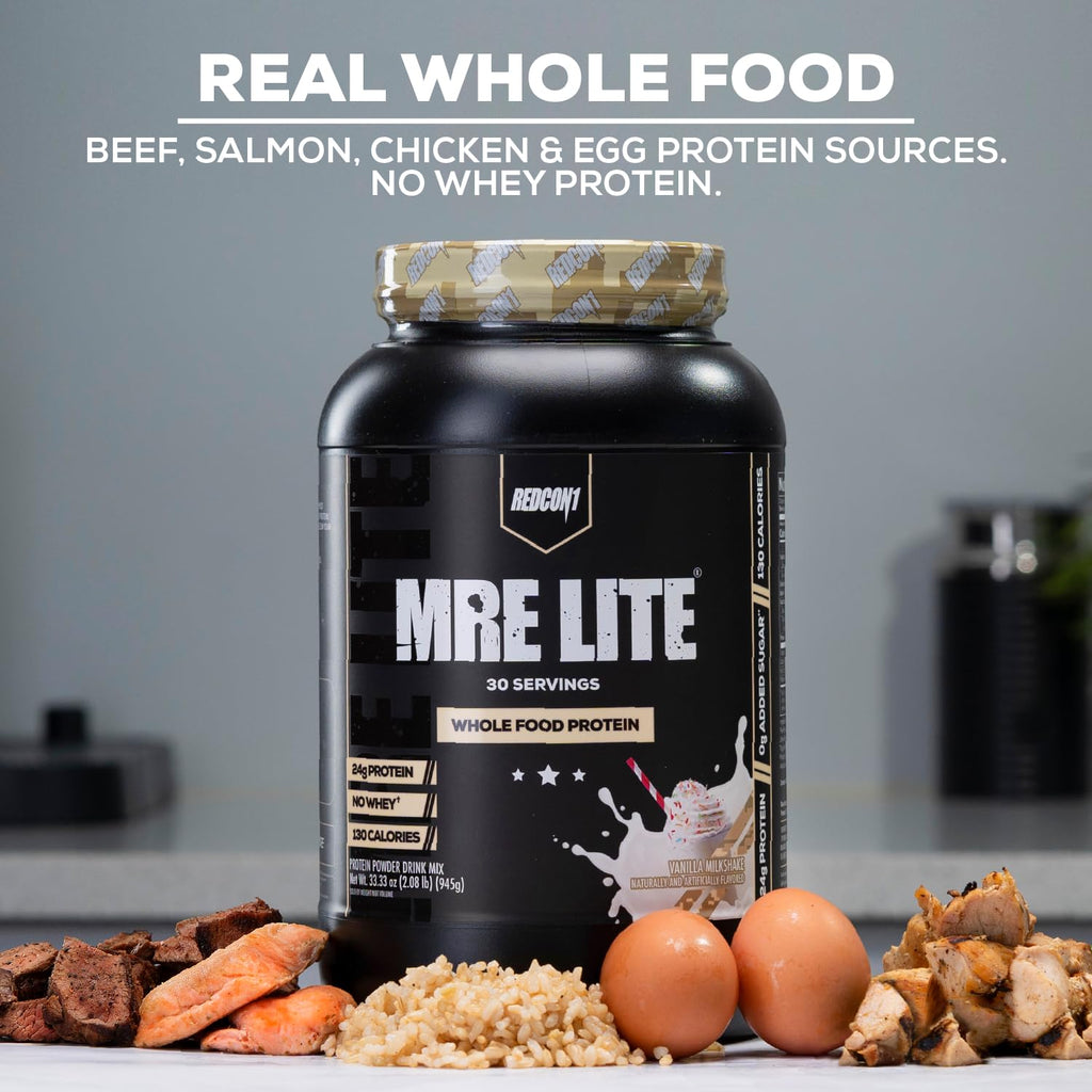 REDCON1 MRE Lite Whole Food Protein Powder, Vanilla - Low Carb & Whey Free Meal REDCON1Buy Supplements Australia