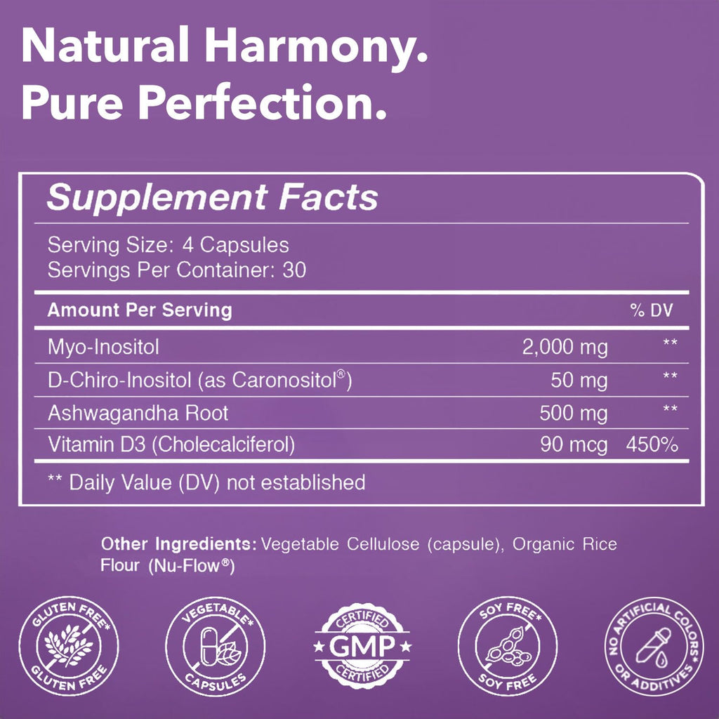 Myo-Inositol & D-Chiro Inositol 40:1 Blend + Vitamin D3 + Ashwagandha - Vegan Capsule Intimate RoseBuy Supplements Australia