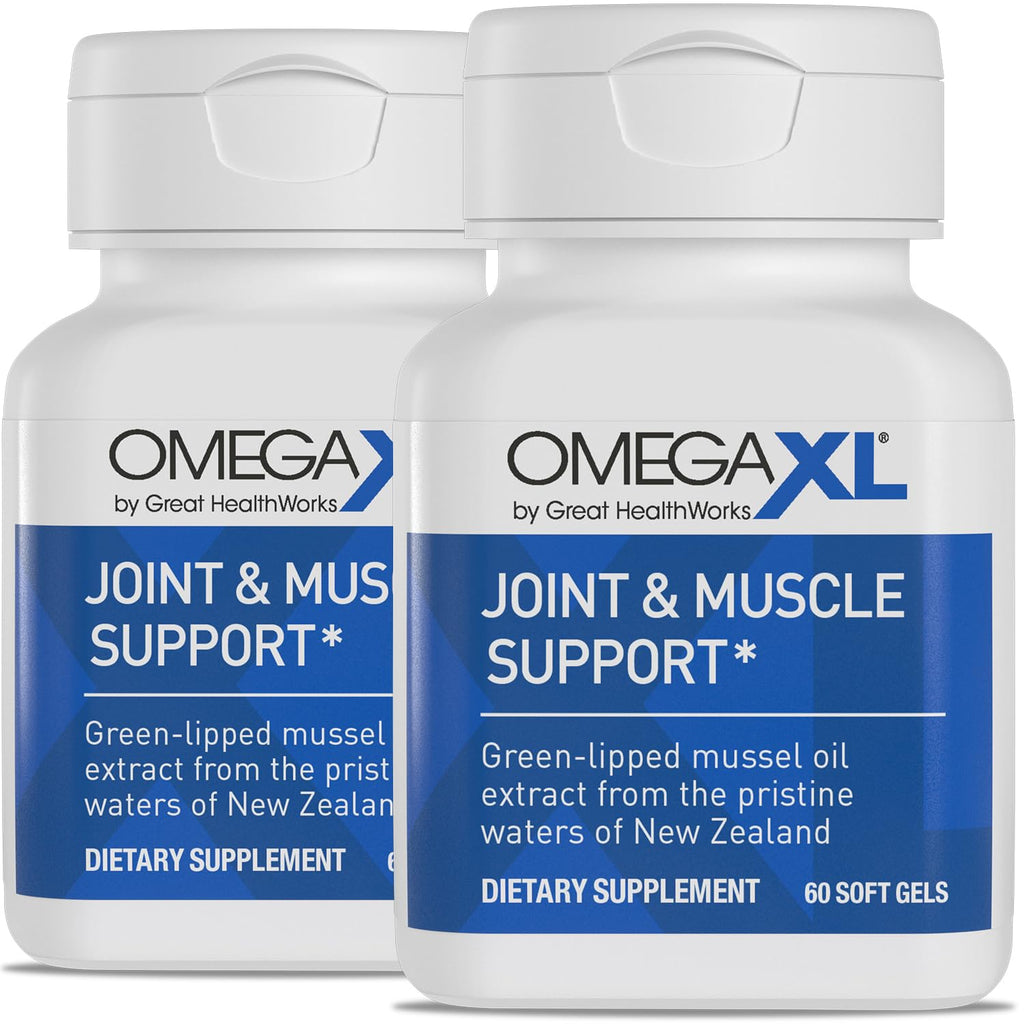 OmegaXL Joint Support Supplement - Natural Muscle Support, Green Lipped Mussel Oil, Soft Gel Pills, Drug-Free, 60 Count (2 Pack) OmegaXLBuy Supplements Australia