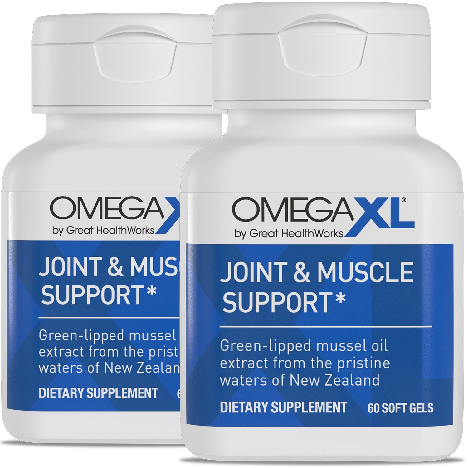OmegaXL Joint Support Supplement - Natural Muscle Support, Green Lipped Mussel Oil, Soft Gel Pills, Drug-Free, 60 Count (2 Pack) OmegaXLBuy Supplements Australia