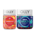 OLLY Probiotic + Prebiotic and Men’s Perfect Multi Starter Pack Bundle, Live Cultures & Friendly Fiber, Vitamins A, D, C, E, Bs, Zinc & CoQ1030, 30 and 90 Count OLLY