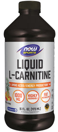 NOW Sports Nutrition, L-Carnitine Liquid 1,000 mg, Highly Absorbable, Tropical Punch