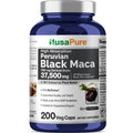 NusaPure Peruvian Black Maca Root Extract 50:1 - Suitable for Vegetarian/Vegan, Non - GMO - 37500 mg - 200 Capsules NusaPureBuy Supplements Australia