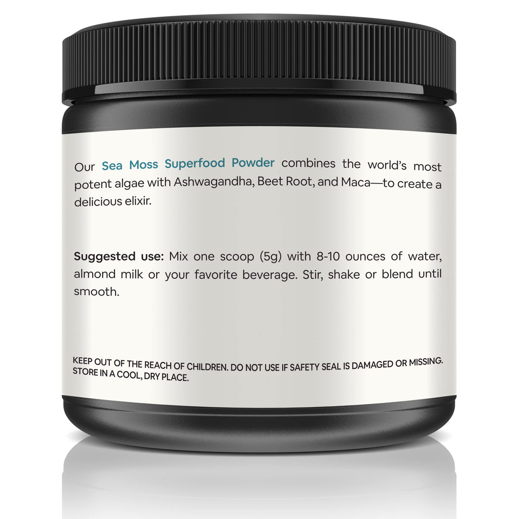 Organic Sea Moss Superfood Powder with Ashwagandha, Beet Root, and Maca Atlantic NaturalsBuy Supplements Australia