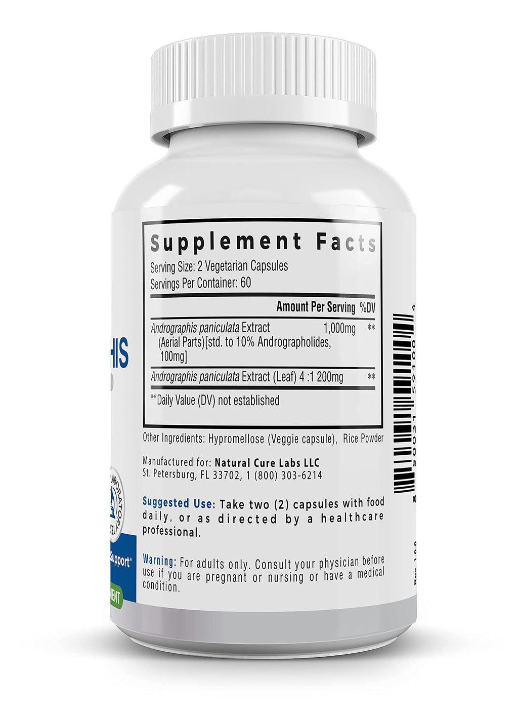 Palmara Health Premium Andrographis Paniculata Extract 1,200mg with 100mg Andrographolides Vegan Capsules for Immune & Digestive Support, Non-GMO, Gluten Free, Herbal Dietary Supplement Palmara HealthBuy Supplements Australia