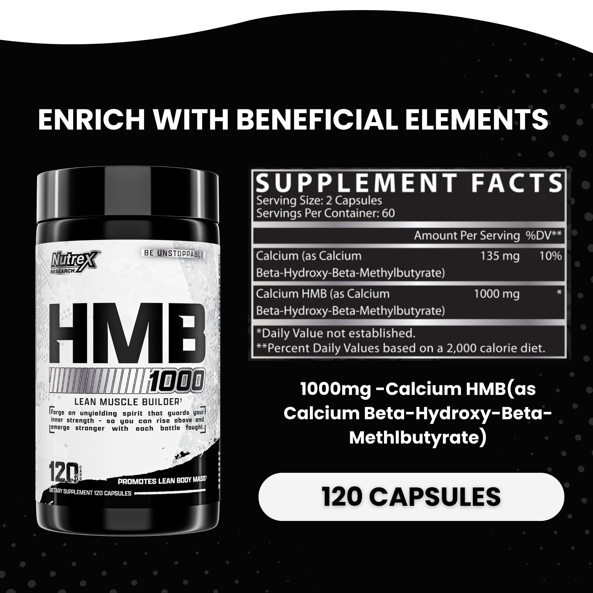 Nutrex Research HMB 1000 MG | Supports Muscle Recovery, Reduce Skeletal Muscle Damage, Increased Strength, Prevent Muscle Loss | 120 Capsules Nutrex Research buy supplements Au