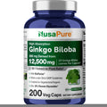 NusaPure Ginkgo Biloba 50:1 Extract, 250 mg Equivalent to 12,500 mg per Veggie Caps 200 Capsules (Vegetarian, Non-GMO, Vegan) Bioperine NusaPureBuy Supplements Australia