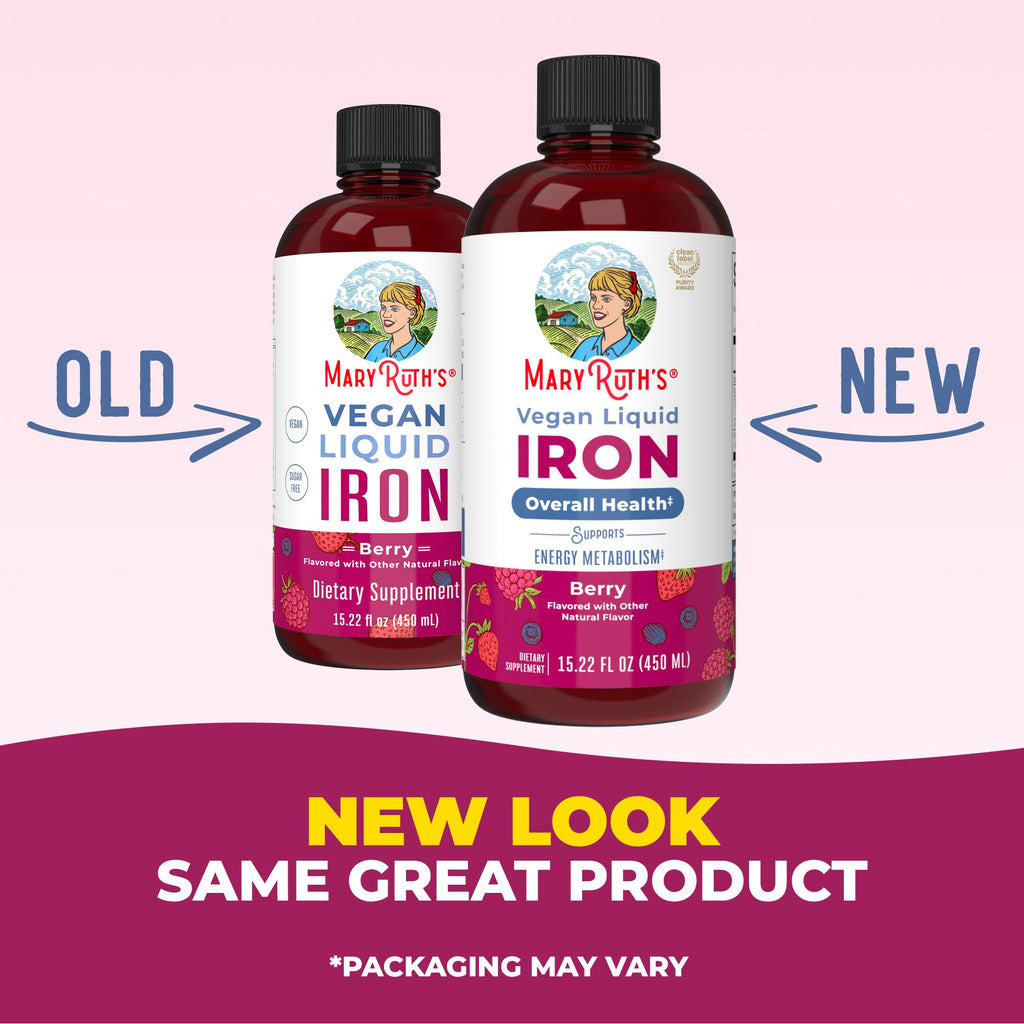 Iron Supplement for Women Men & Kids | Liquid Iron Supplement for Women Men & Kids | Iron for Healthy Blood & Oxygen | Ages 4 & Up | Sugar Free | Vegan | Non-GMO | Gluten Free | 15.22 Fl Oz MARYRUTH'SBuy Supplements Australia