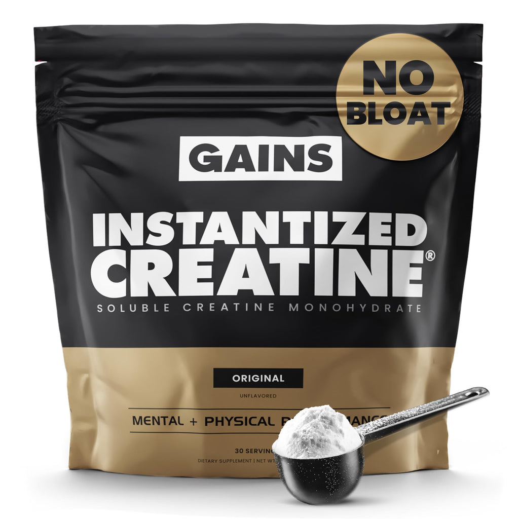 Gains in Bulk Instantized Creatine Monohydrate for Women and Men, Soluble Creatine Powder, Supports Muscle Building, Strength and Performance, Bodybuilding Supplements, Unflavored, 30 Servings GAINS IN BULK GAINSINBULK.COMBuy Supplements Australia
