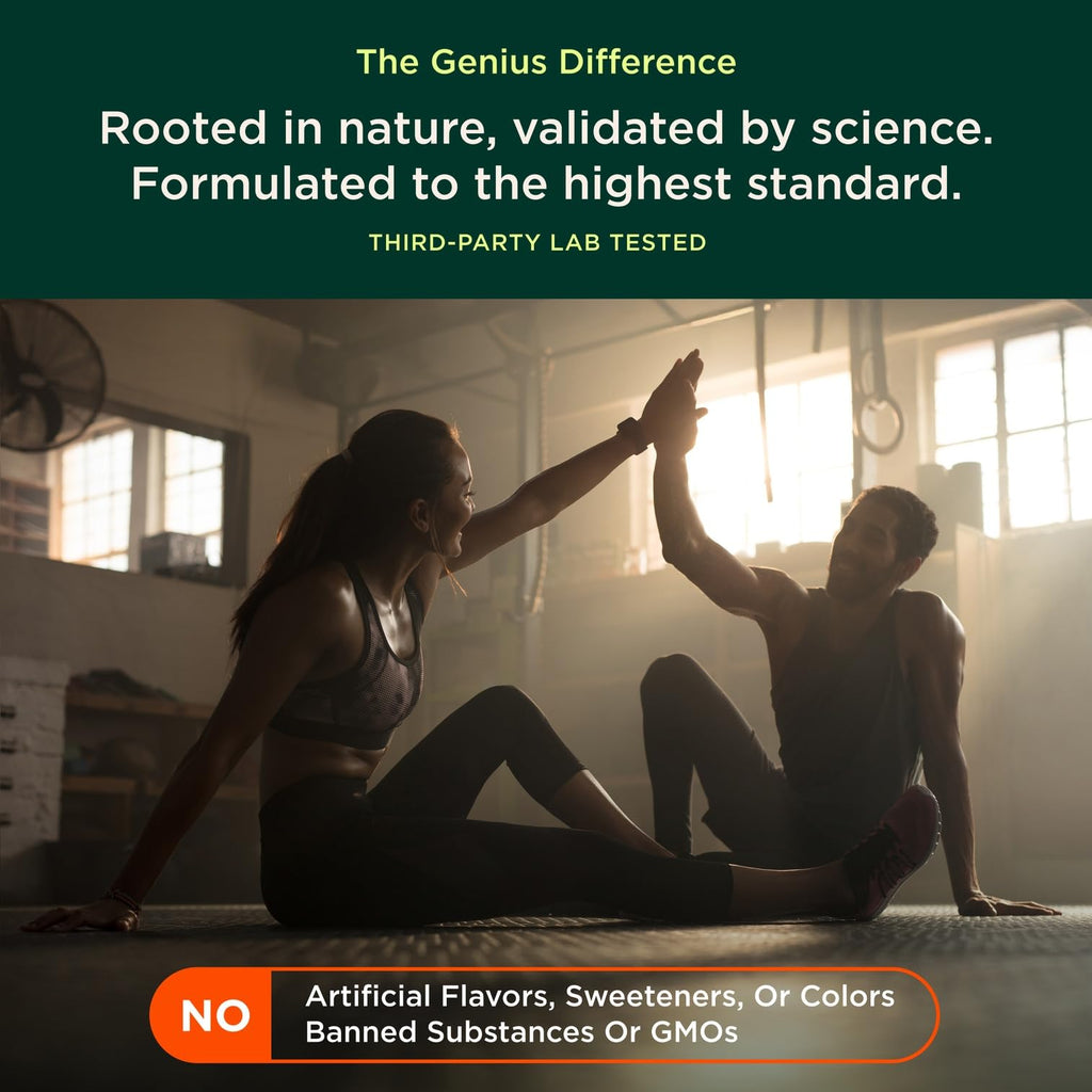 The Genius Brand Genius Eternal - Cellular Repair Supplement for Daily Clarity - Supports Brain Health, Endurance, Energy, Focus, Memory & Vitality - Non-GMO - 60 Veggie Capsules The Genius BrandBuy Supplements Australia