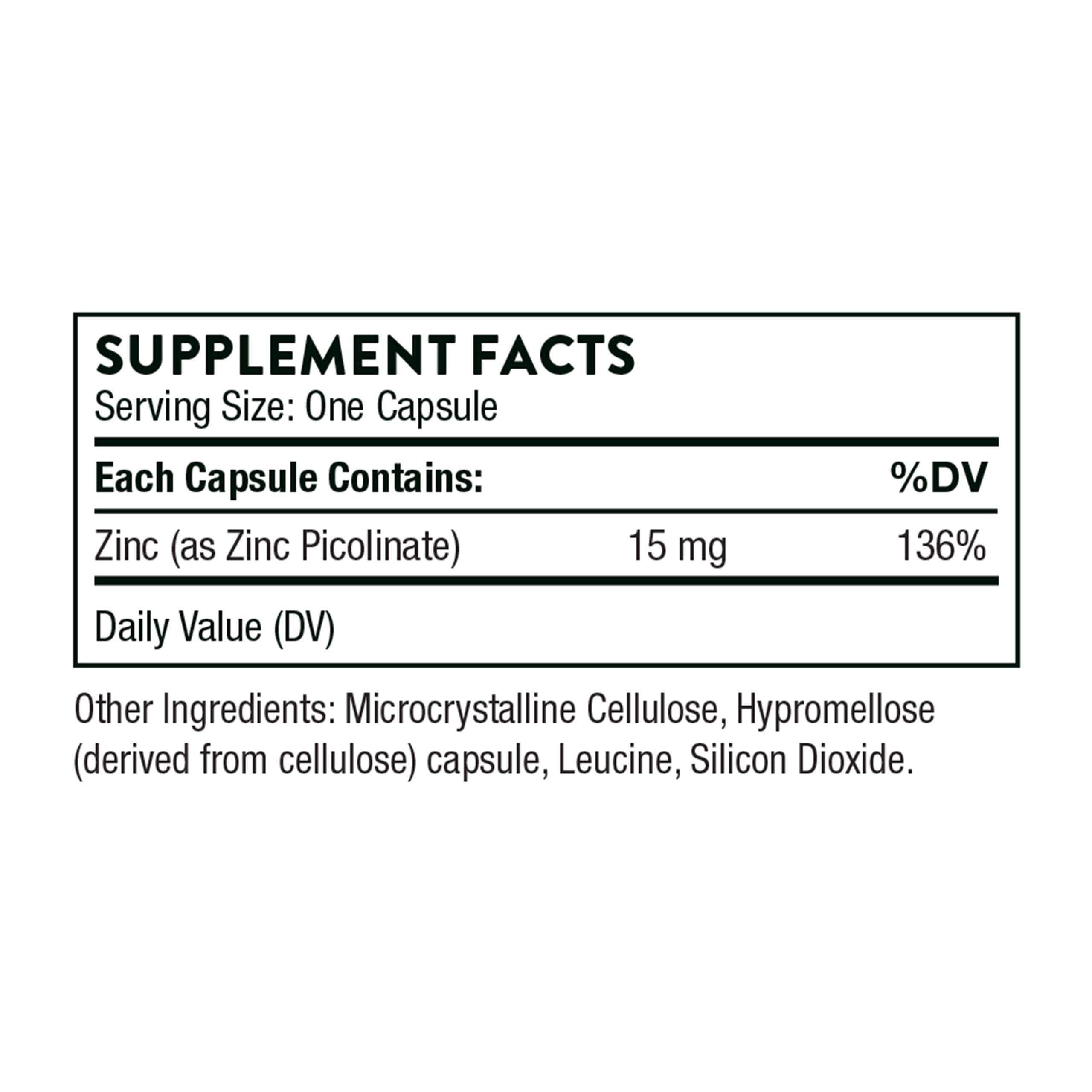 Thorne Zinc Picolinate 15mg - Highly Absorbable Zinc Supplement - Supports Wellness THORNEBuy Supplements Australia