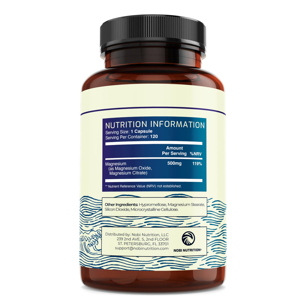Magnesium Citrate Complex 500 MG for Calm, Relaxation, Constipation & Digestion Nobi NutritionBuy Supplements Australia