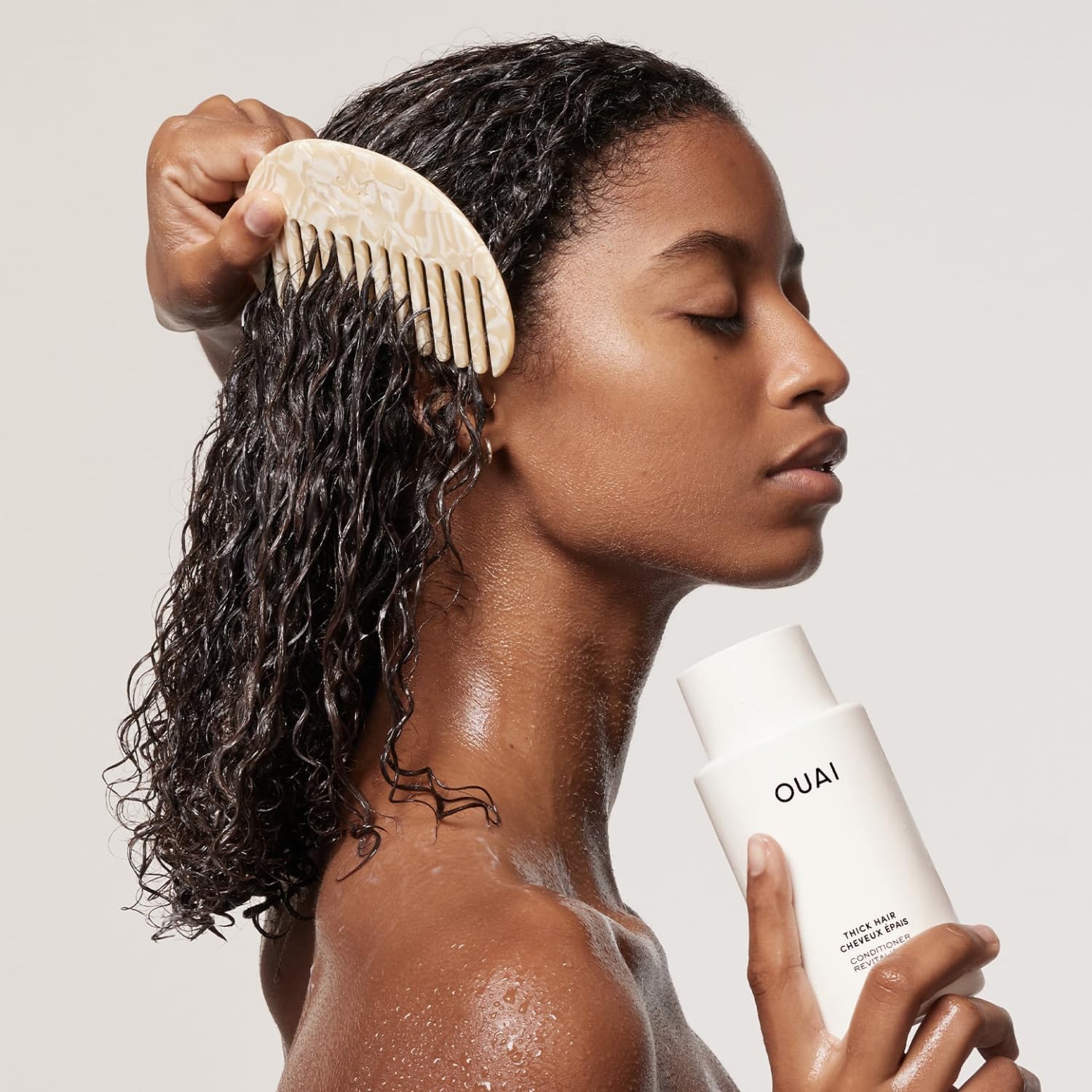 OUAI Thick Hair Conditioner Travel Size - Moisturizing Conditioner for Dry, Frizzy Hair - Keratin, Marshmallow Root, Shea Butter and Avocado Oil - Paraben, Phthalate and Sulfate Free (3 Oz) OUAIBuy Supplements Australia