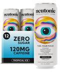 Neutonic Nootropic Productivity Energy Drink | Tropical Ice 12 Cans | 120mg Natural Caffeine, Zero Sugar | Support Memory, Mental Clarity, Cognitive Function | Boost Focus, Energy, Brain Health NeutonicBuy Supplements Australia