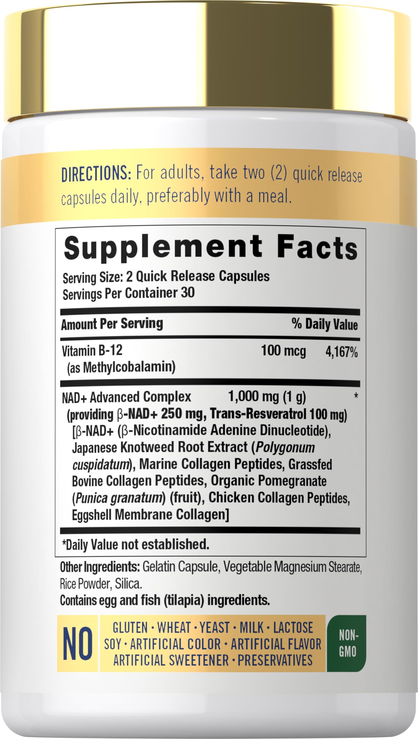 Carlyle NAD+ Supplement 1000 mg | 60 Capsules | with Resveratrol and Collagen | Advanced Complex for Women and Men | Non-GMO & Gluten Free CarlyleBuy Supplements Australia