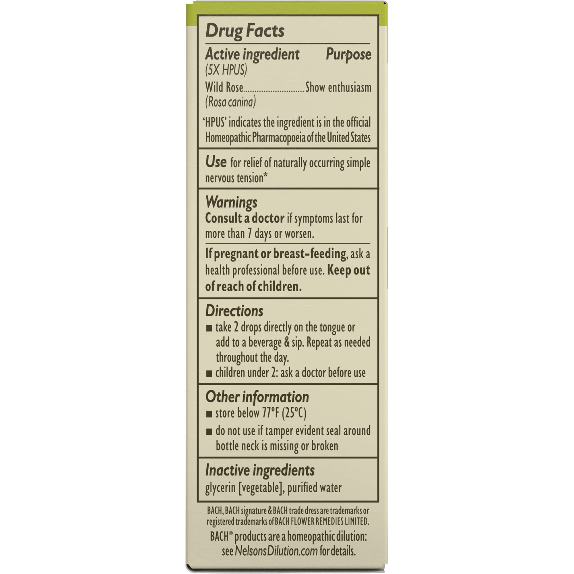 Bach Original Flower Remedies, Wild Rose for Enthusiasm (Non-Alcohol Formula), Natural Homeopathic BachBuy Supplements Australia
