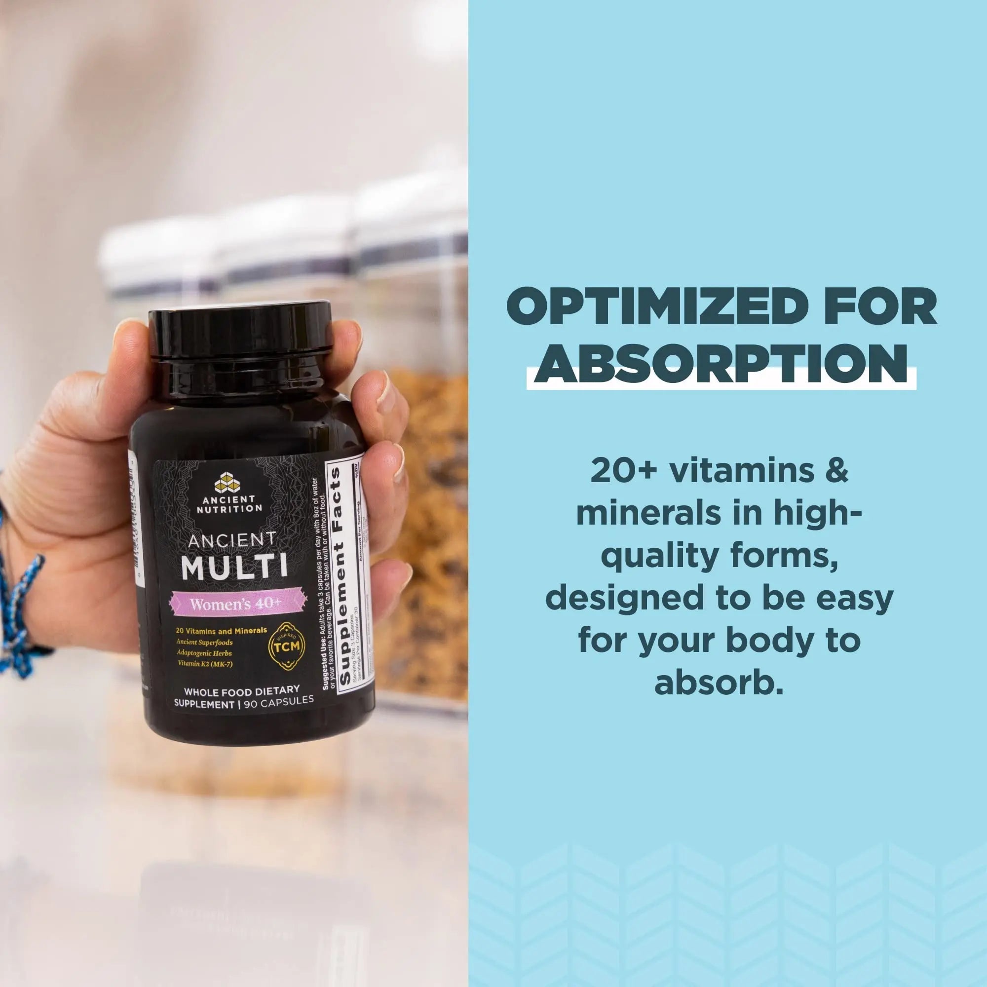 Ancient Nutrition Multivitamins for Men and Women, Age 40+ (90 Count) Ancient Nutrition