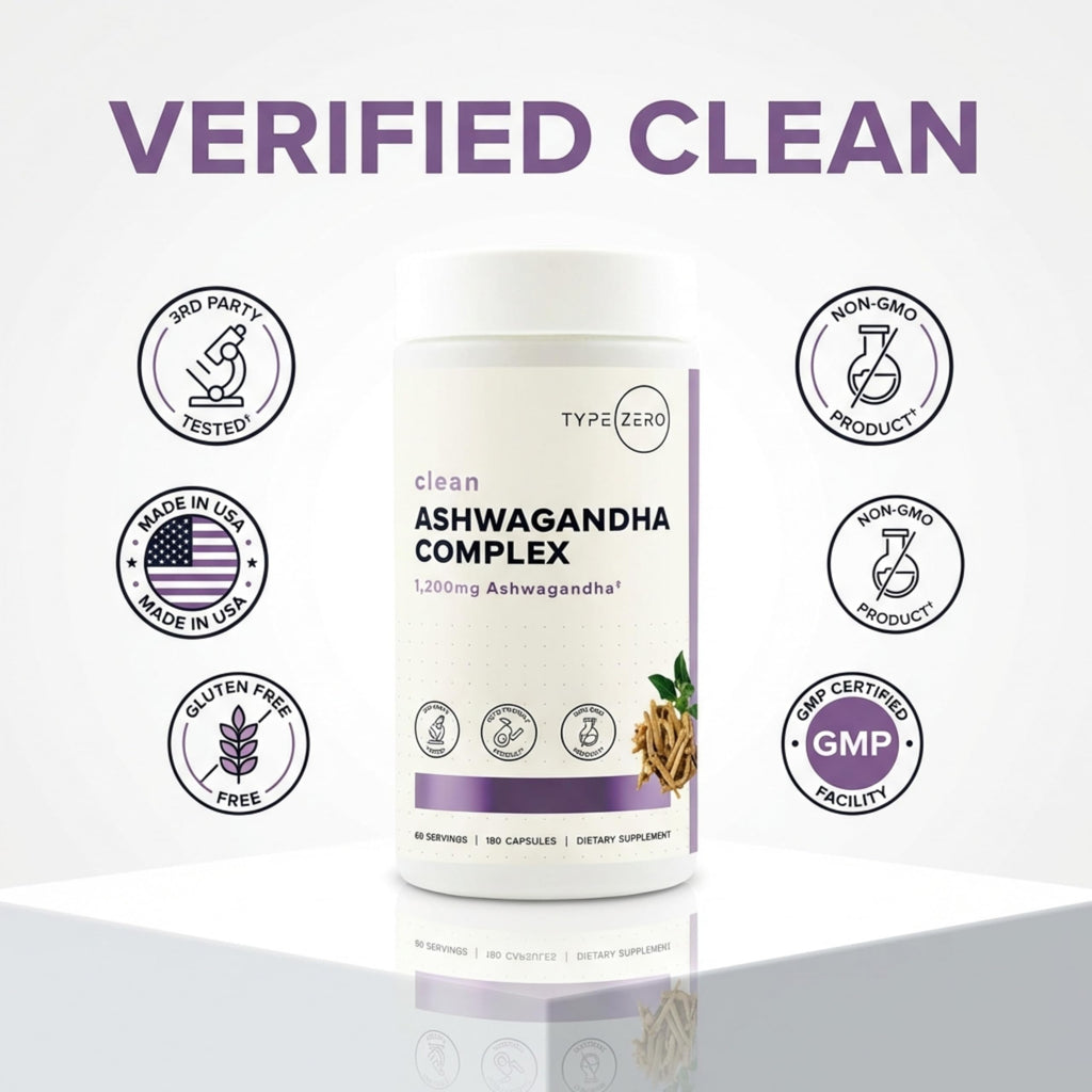 Type Zero KSM-66 Ashwagandha Root Extract 1,200mg, 60 Servings - High Potency 5% Withanolides - with Turmeric, Rhodiola Rosea and BioPerine Black Pepper Extract - 180 Veggie Caps Type ZeroBuy Supplements Australia