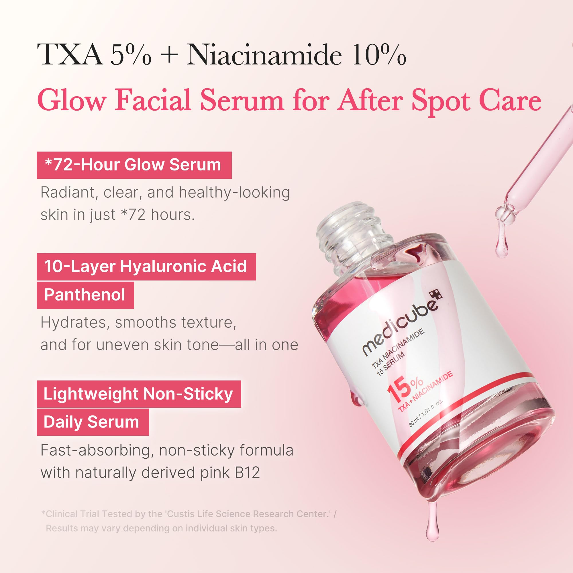 medicube TXA+Niacinamide 15% Glow Facial Serum for After Spot Care | All-in-One Daily