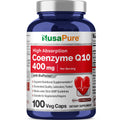 NusaPure CoQ10 400mg 100 Veggie Caps (Vegan, Non-GMO) Coenzyme Q10 Supplement, Antioxidant COQ-10 Enzyme, Coq 10 NusaPureBuy Supplements Australia