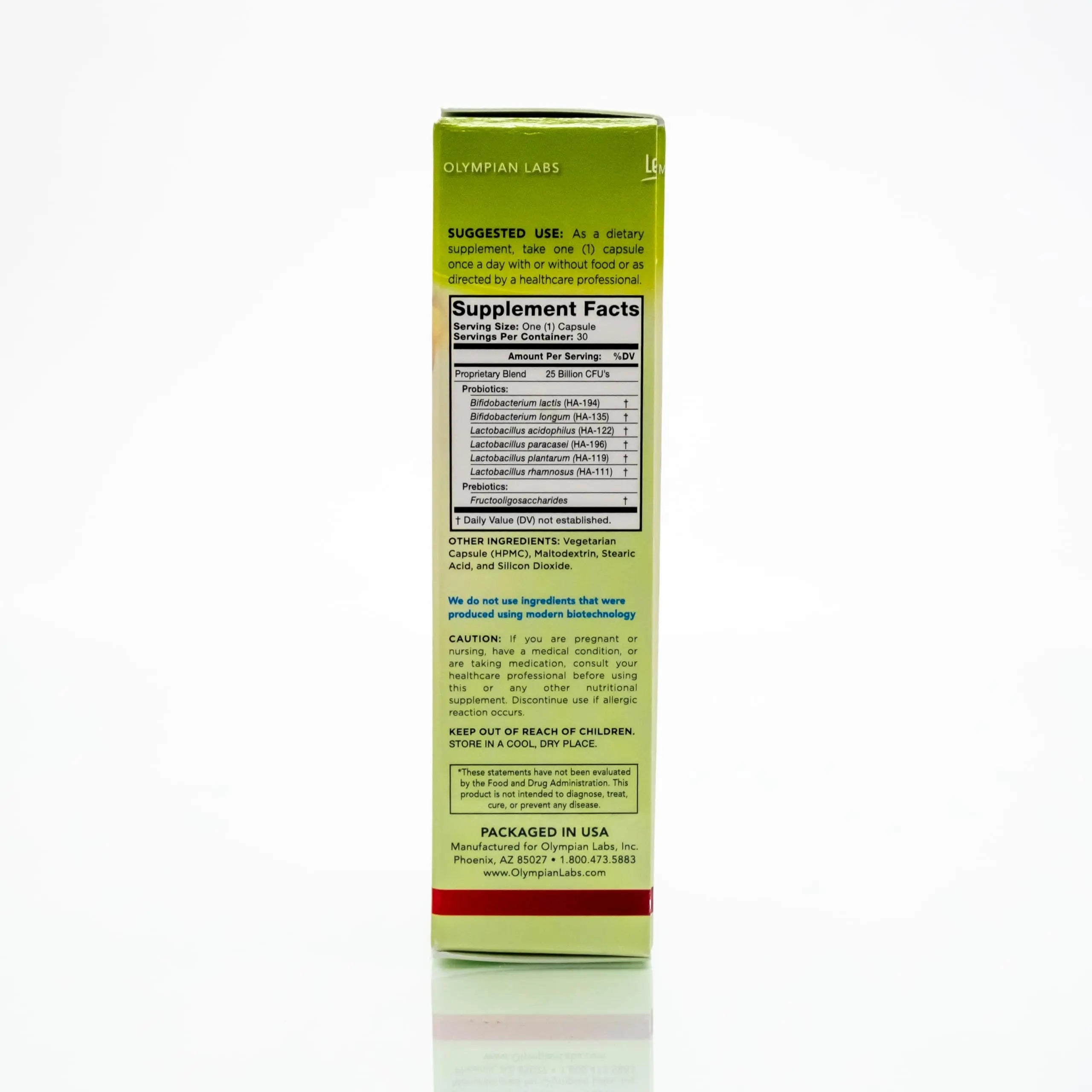 Olympian Labs Complete Prebiotic and Probiotic Supplement - 25 Billion Live Shelf Stable Cultures - 30 Vegetarian Capsules Olympian LabsBuy Supplements Australia