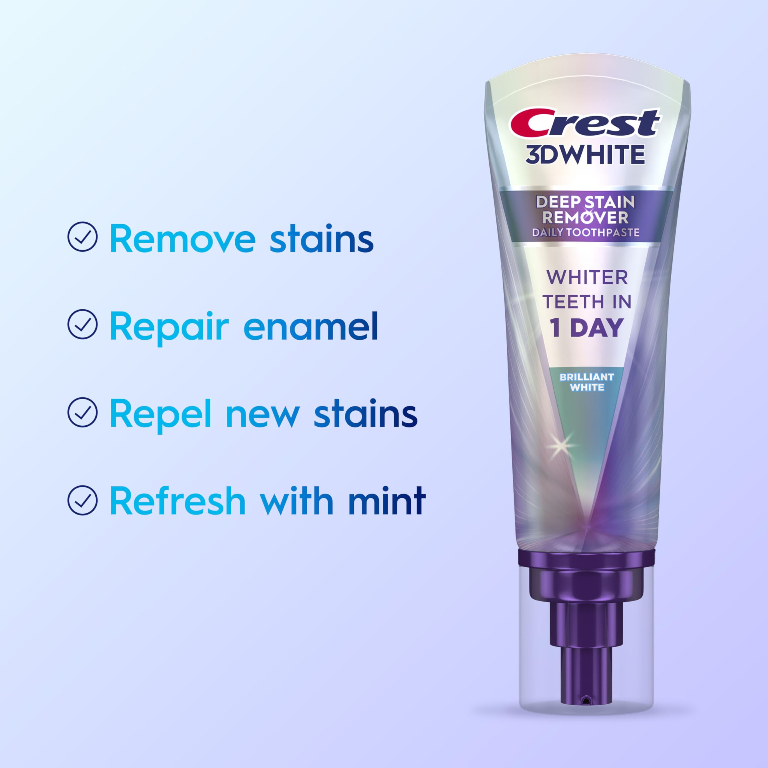 Crest 3DWhite Brilliance Deep Stain Remover Brilliant White Toothpaste - 3.1oz/2pk CrestBuy Supplements Australia
