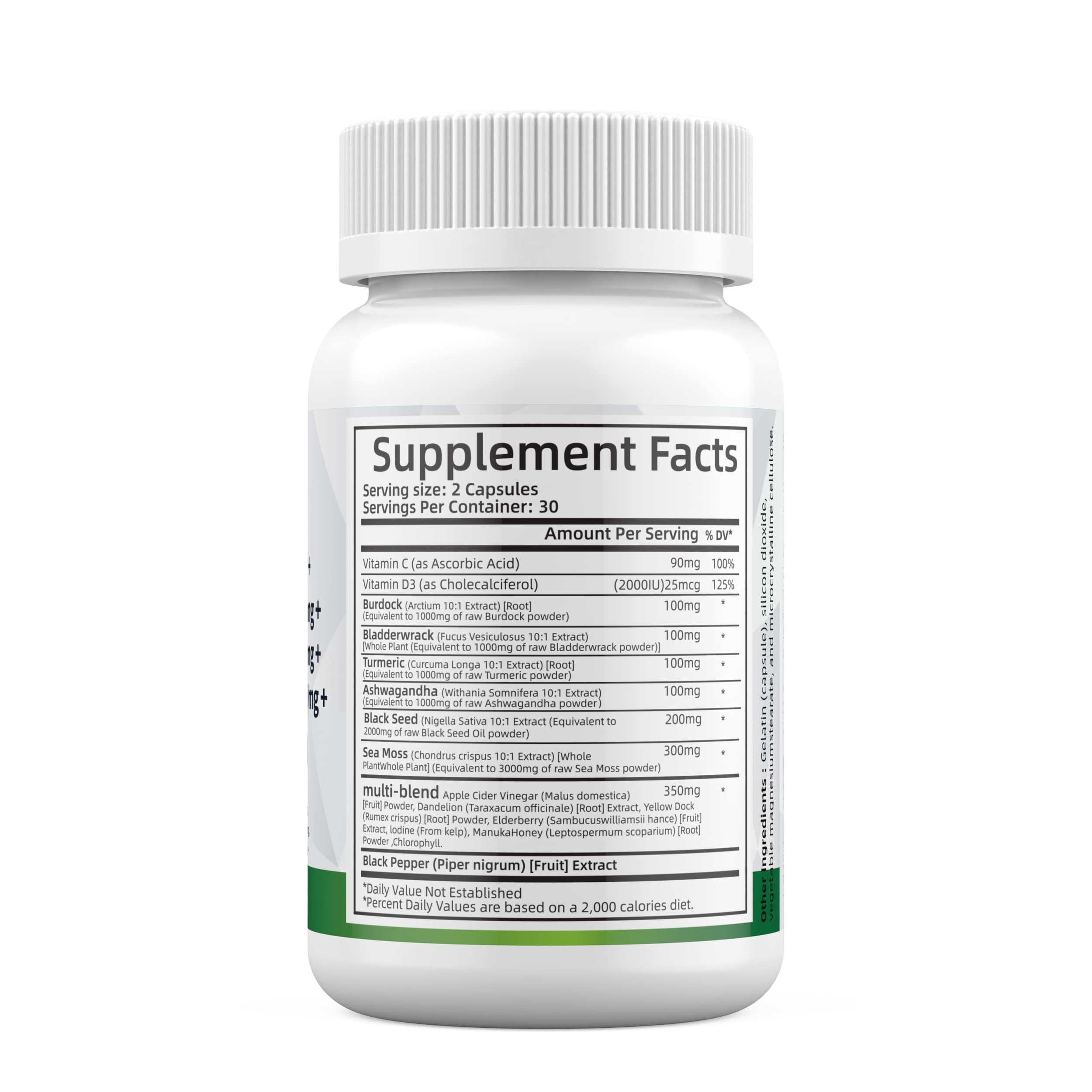 Sea Moss 3000mg Black Seed Oil 2000mg Ashwagandha 1000mg Turmeric 1000mg AlodiBuy Supplements Australia