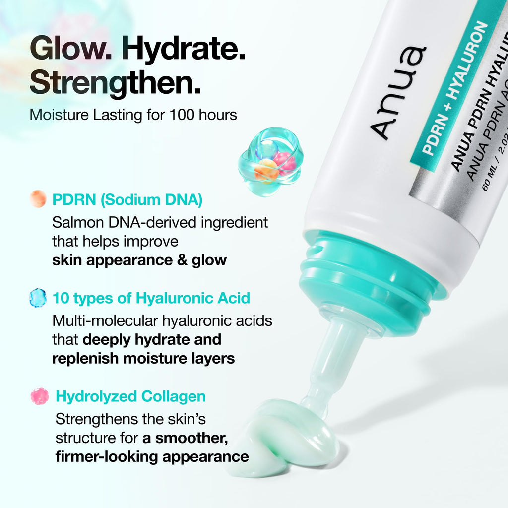Anua PDRN Hyaluronic Acid 100 Moisturizing Cream, Lightweight, Non-Greasy Hydrating Face Moisturizer with Salmon DNA