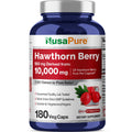NusaPure Hawthorn Berry 20:1 Extract, 500 mg Equivalent to 10,000 mg 180 Veg Caps, Suitable for Vegetarians, Vegan, Non-GMO Dietary Supplement NusaPureBuy Supplements Australia