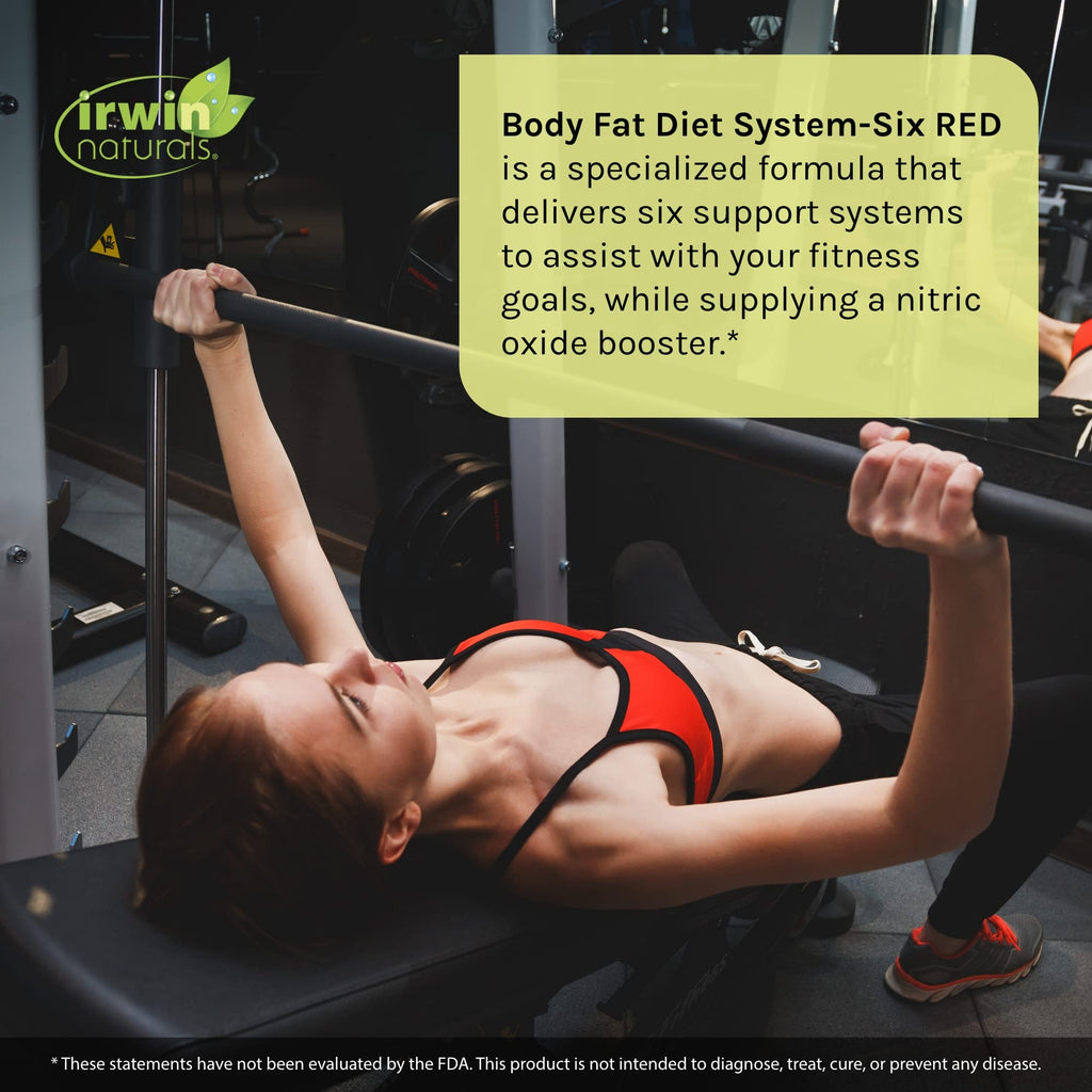 Irwin Naturals Body Fat Diet System-Six RED - 72 Liquid Soft-Gels, Pack of 2 - 6-in-1 Formula for Weight Management with Nitric Oxide Booster - 48 Total Servings
