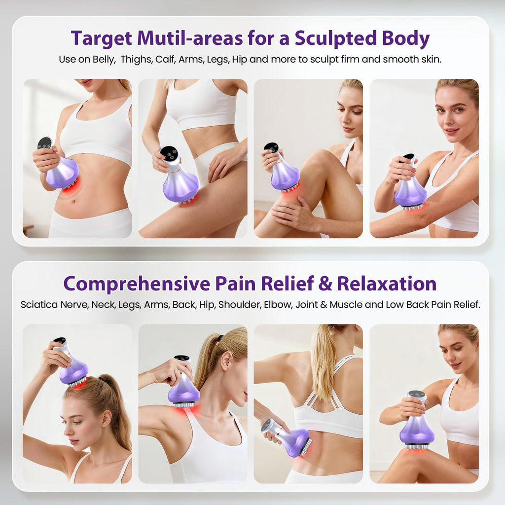 Lymphatic Drainage Massager, Anti Cellulite Massage Tool For Thigh & Belly Stretch Marks & Cellulite Reduction, Handheld Massage tools for Sciatica Nerve, Legs, Arms, Hip, Muscle, Low Back Pain Relief AIHEU buy supplements Au