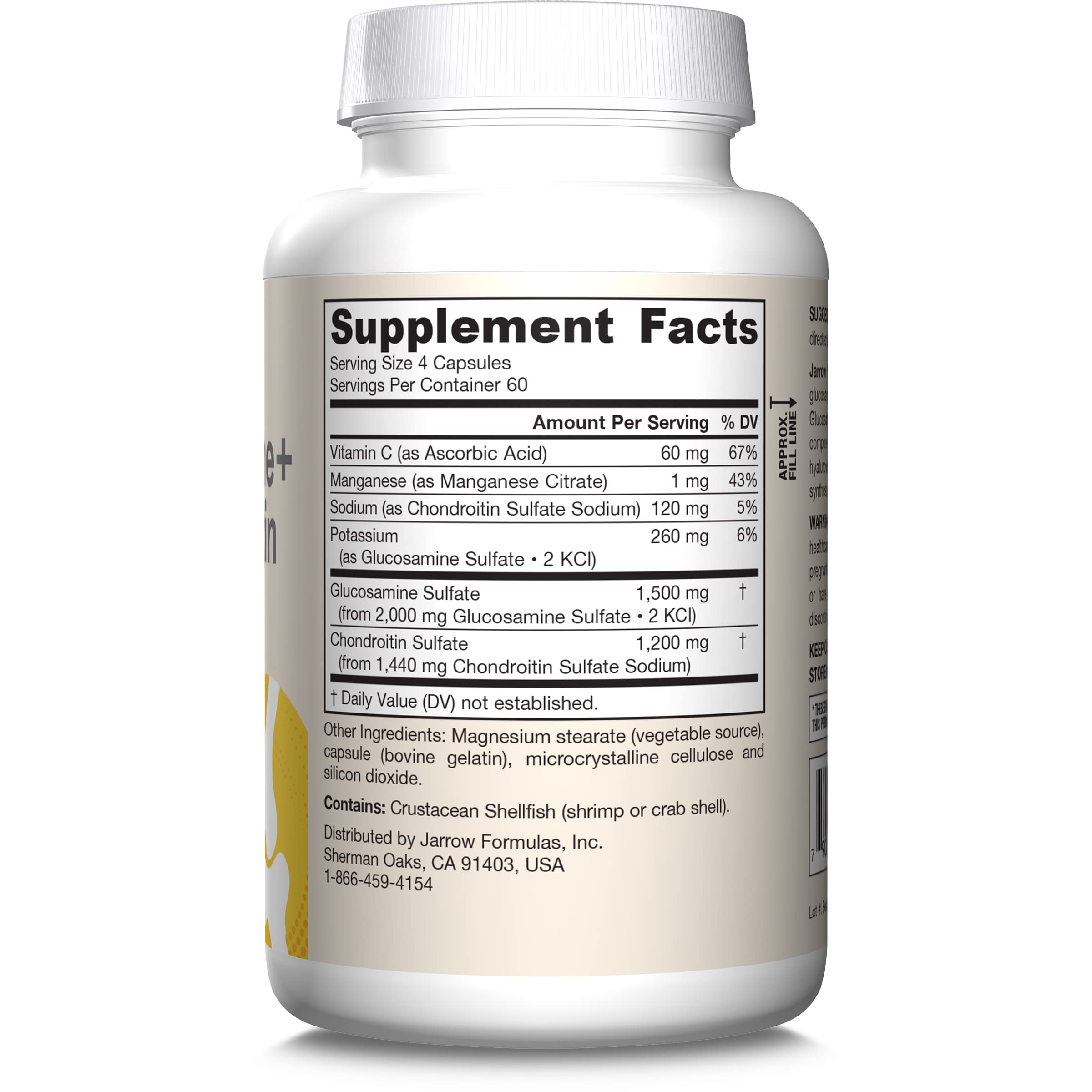 Jarrow Formulas Glucosamine + Chondroitin - 240 Capsules - Nutrient Support - Dietary Supplement for Joint Health - with Vitamin C & Manganese - 60 Servings Jarrow FormulasBuy Supplements Australia