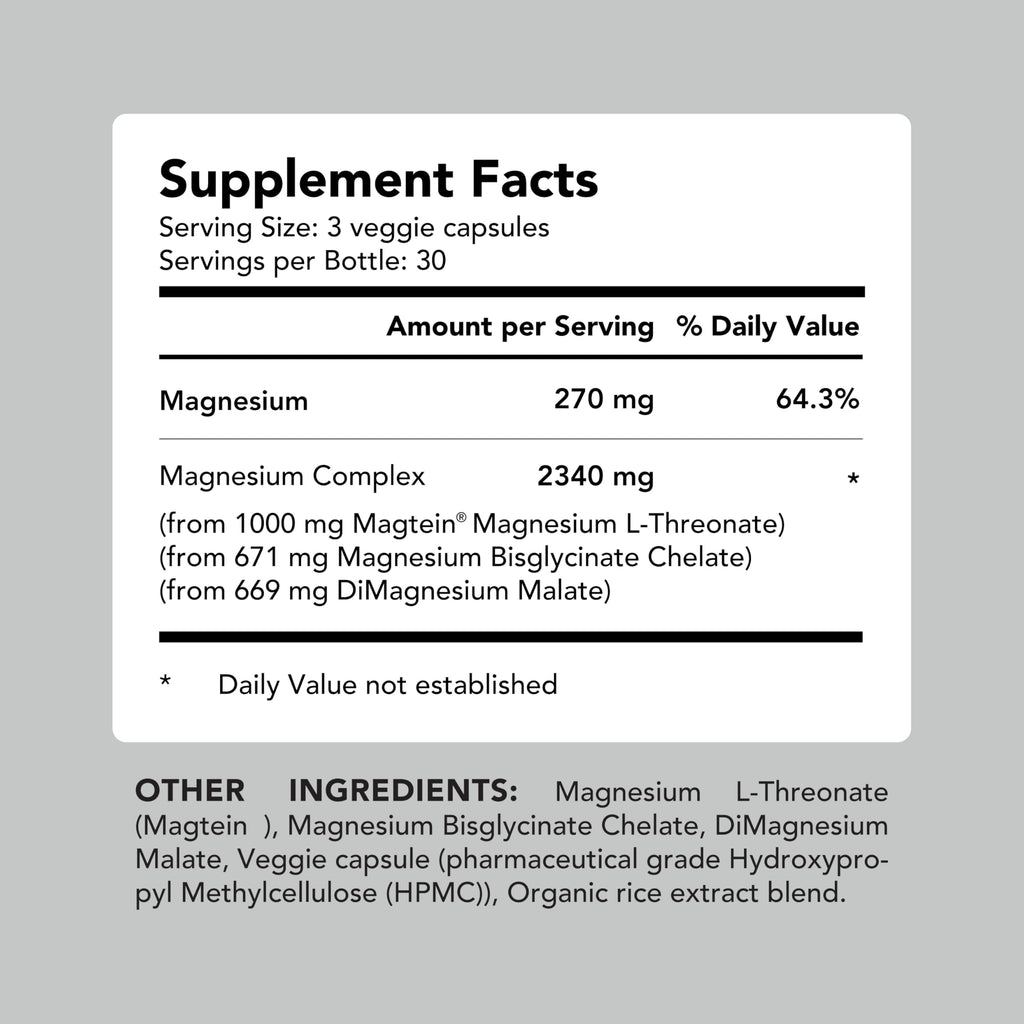 AMANDEAN Magtein Magnesium Complex. L-Threonate, Glycinate, Malate Triple Blend Chelated Magnesium Supplement. 90 Veggie Capsules. High Absorption Branded Ingredients. Brain Health, Sleep, Calm*. AMANDEAN buy supplements Au