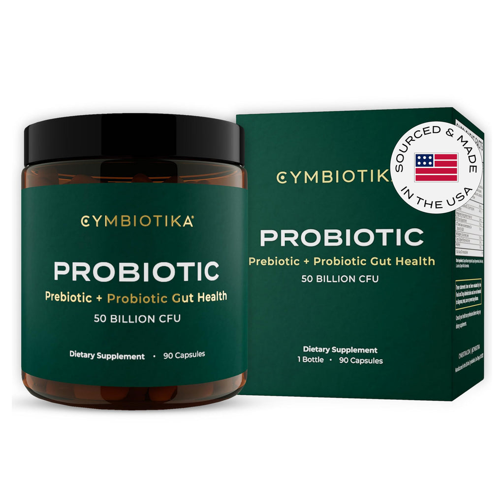 CYMBIOTIKA Probiotic + Prebiotic, 60 Billion CFU - 19 Strains, Gut Health Supplement for Women & Men, Immune Support, Digestive Health, & Gut Balance, 90 Capsules, 1 Month Supply, Made in USA CYMBIOTIKABuy Supplements Australia