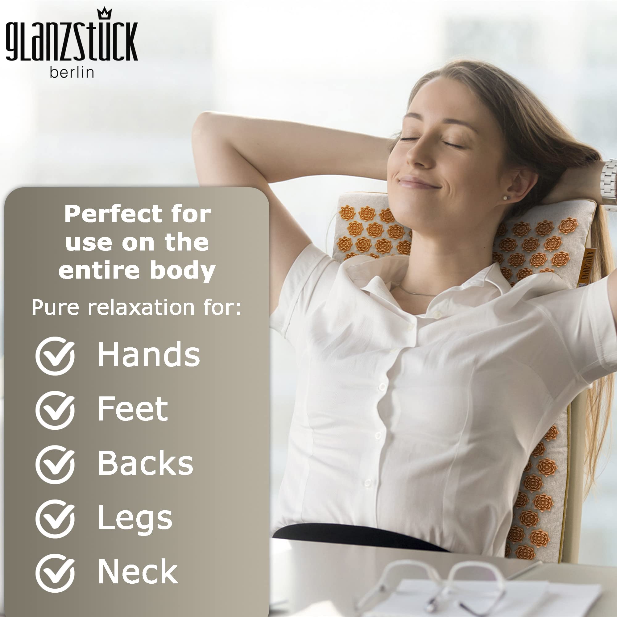 Glanzstück Berlin® Health Collection XXL Acupressure Mat Set for Full Body for Tension Headaches Glanzstück BerlinBuy Supplements Australia