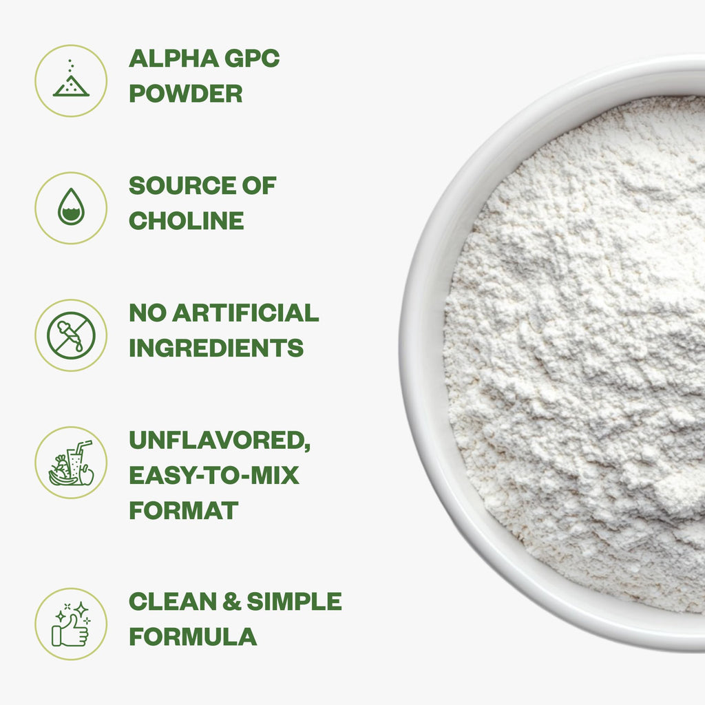 Purisure Alpha GPC Powder, 25 g, Pure Alpha GPC Choline Supplement for Brain and Focus, CDP Choline Supplements for Memory Performance & Concentration, No Fillers, Non-GMO, Offers 41 Servings PurisureBuy Supplements Australia