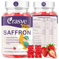 Crasye Saffron Gummies for Kids 100% Pure Organic Saffron Extract Sugar Free Saffron Supplements Gummy for Children Calm Mood & Focus - 60 Gummies Crasye