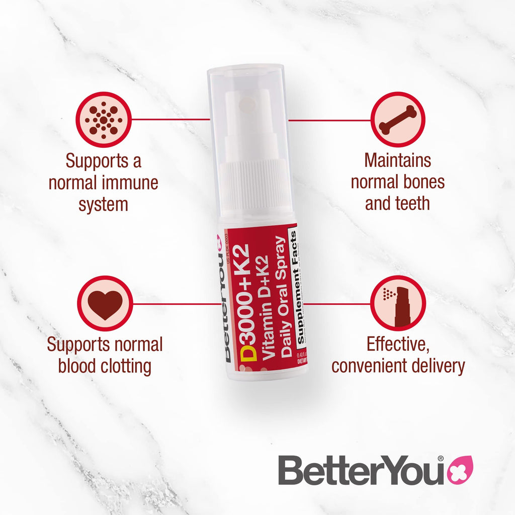 BetterYou D3000 + Vitamin D + K2 Spray 12ml BetterYouBuy Supplements Australia