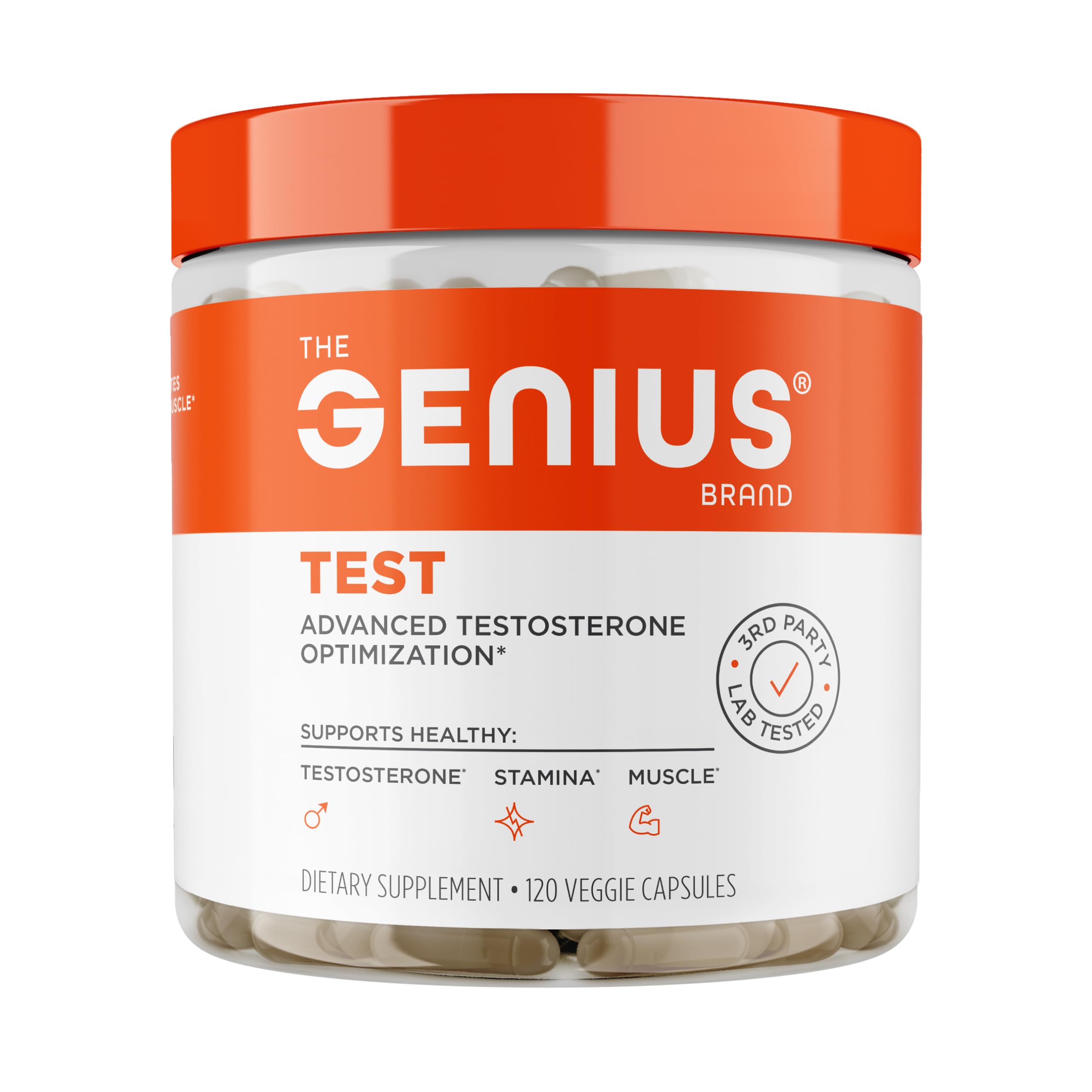 Genius Test, Advanced Testosterone Booster for Men - Natural Stamina, Endurance, Energy & Strength Enhancing Supplement - Lean Muscle Builder, Brain & Libido Support Male Supplements, 120 Veggie Pills The Genius BrandBuy Supplements Australia