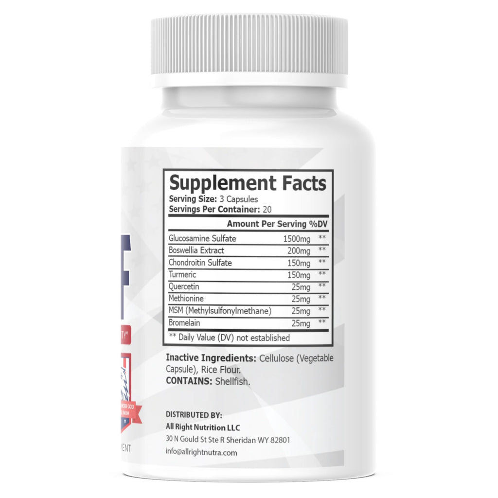 All Right Nutrition Joint Chief - Joint & Muscle Support - Mobility Aid - 60 Capsules All Right NutritionBuy Supplements Australia