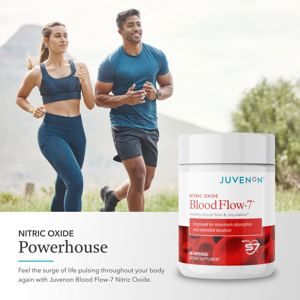 Juvenon BloodFlow-7 Nitric Oxide Supplements for Men & Women - Natural Nitric Oxide Booster with Nitrosigine® + S7®