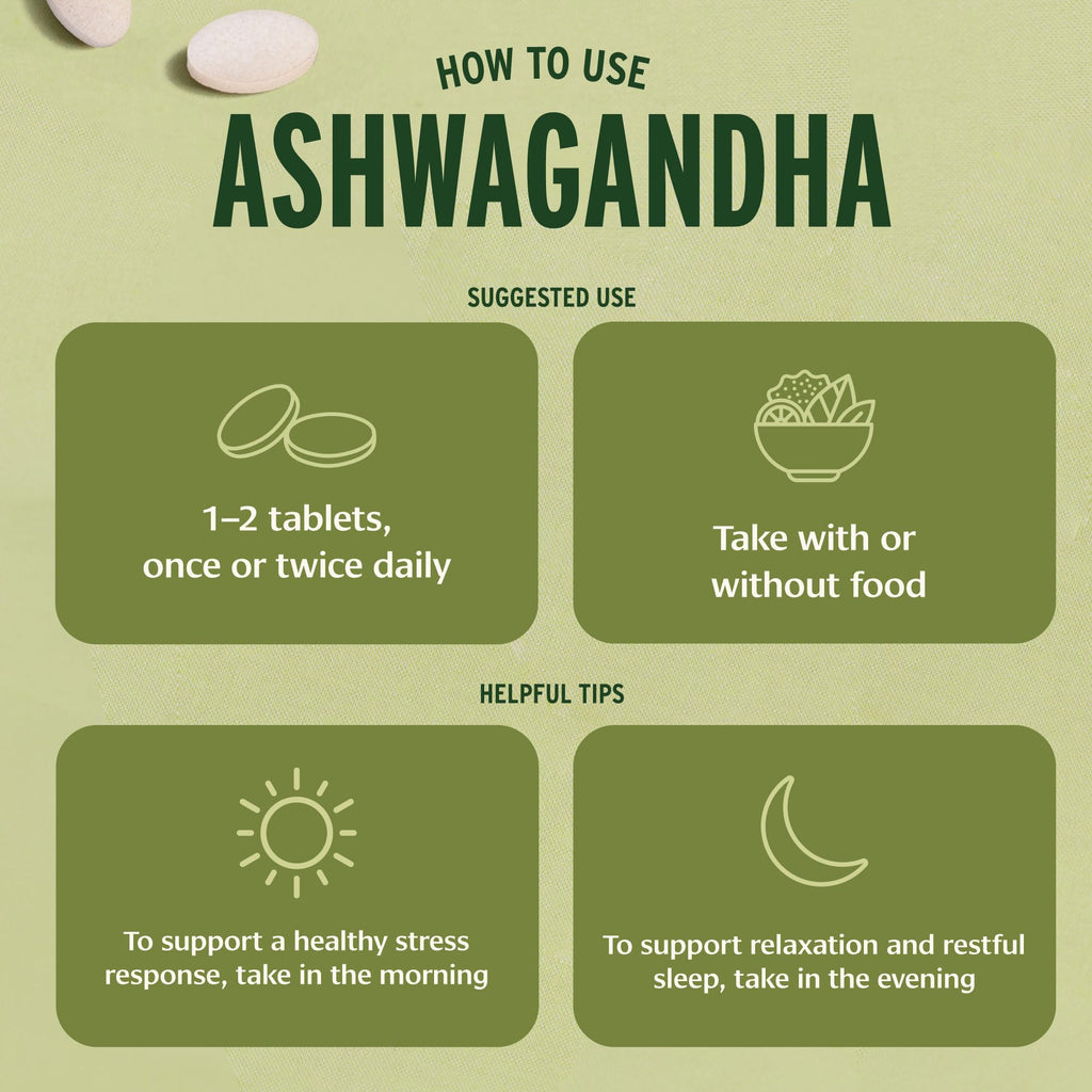 Banyan Botanicals Organic Ashwagandha - 1000mg per Serving - Cortisol Manager & Stress Relief Supplement - Adrenal Support for Mood, Restful Sleep & Muscle Recovery - 180 Tablets - Non-GMO, Vegan* Banyan BotanicalsBuy Supplements Australia