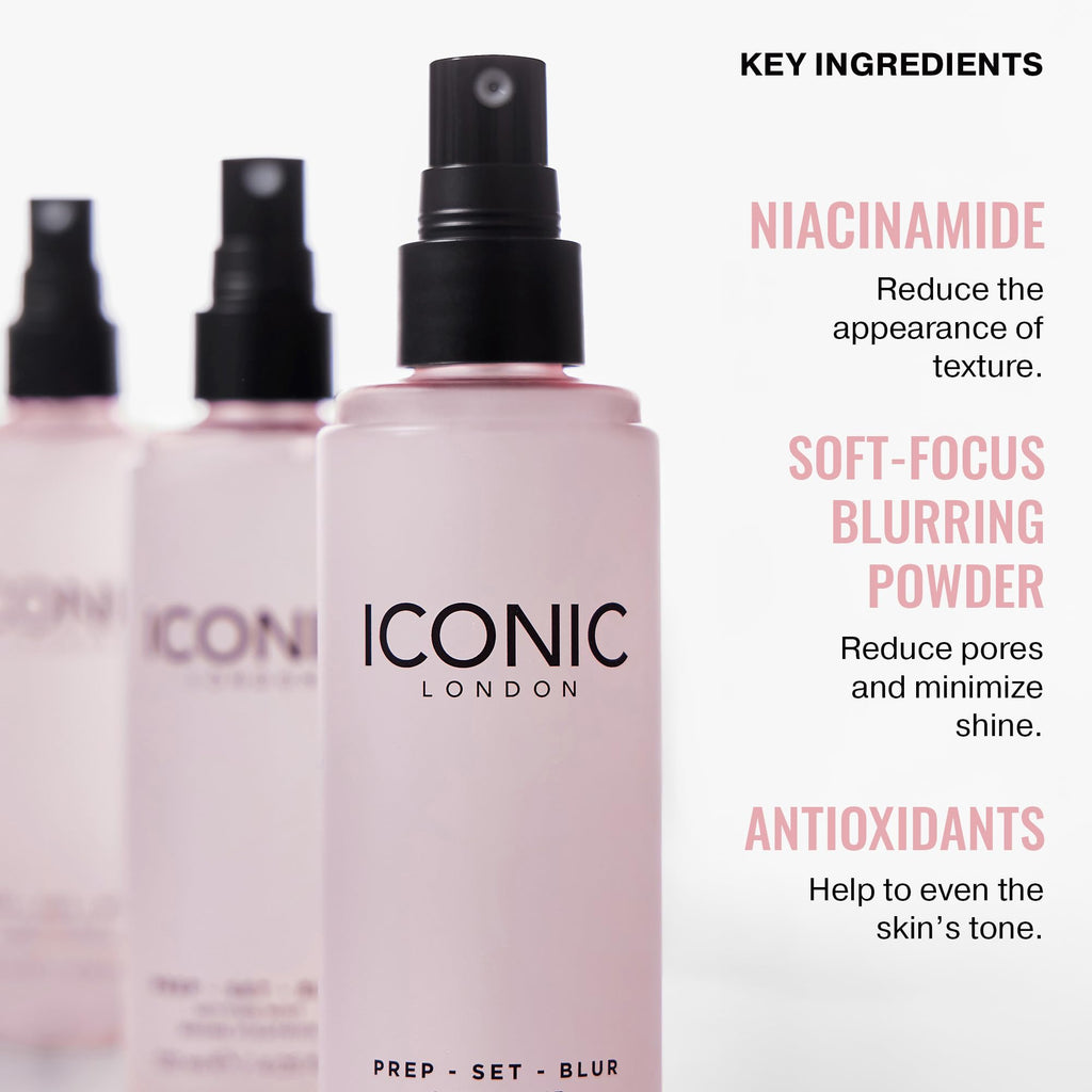 ICONIC LONDON Prep Set Blur Setting Spray | Makeup Fixing Spray, Blurs Imperfections and Gives Skin a Radiant Glow, Vegan Makeup, 30 mL / 1 Fl Oz. ICONIC LONDON buy supplements Au