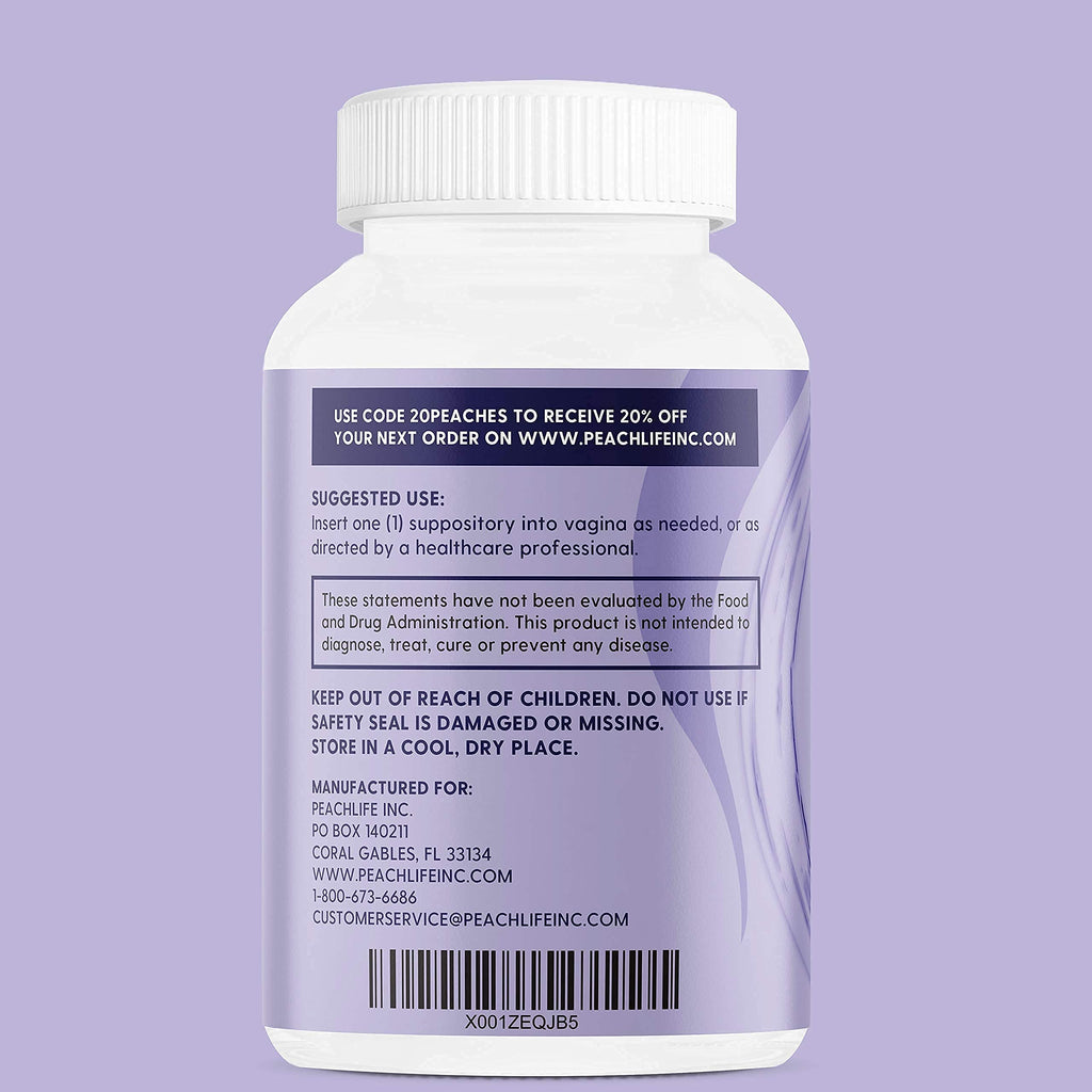 Peachlife Boric Acid Suppositories in Vegetable Capsules - USA Made - Vaginal pH PeachlifeBuy Supplements Australia