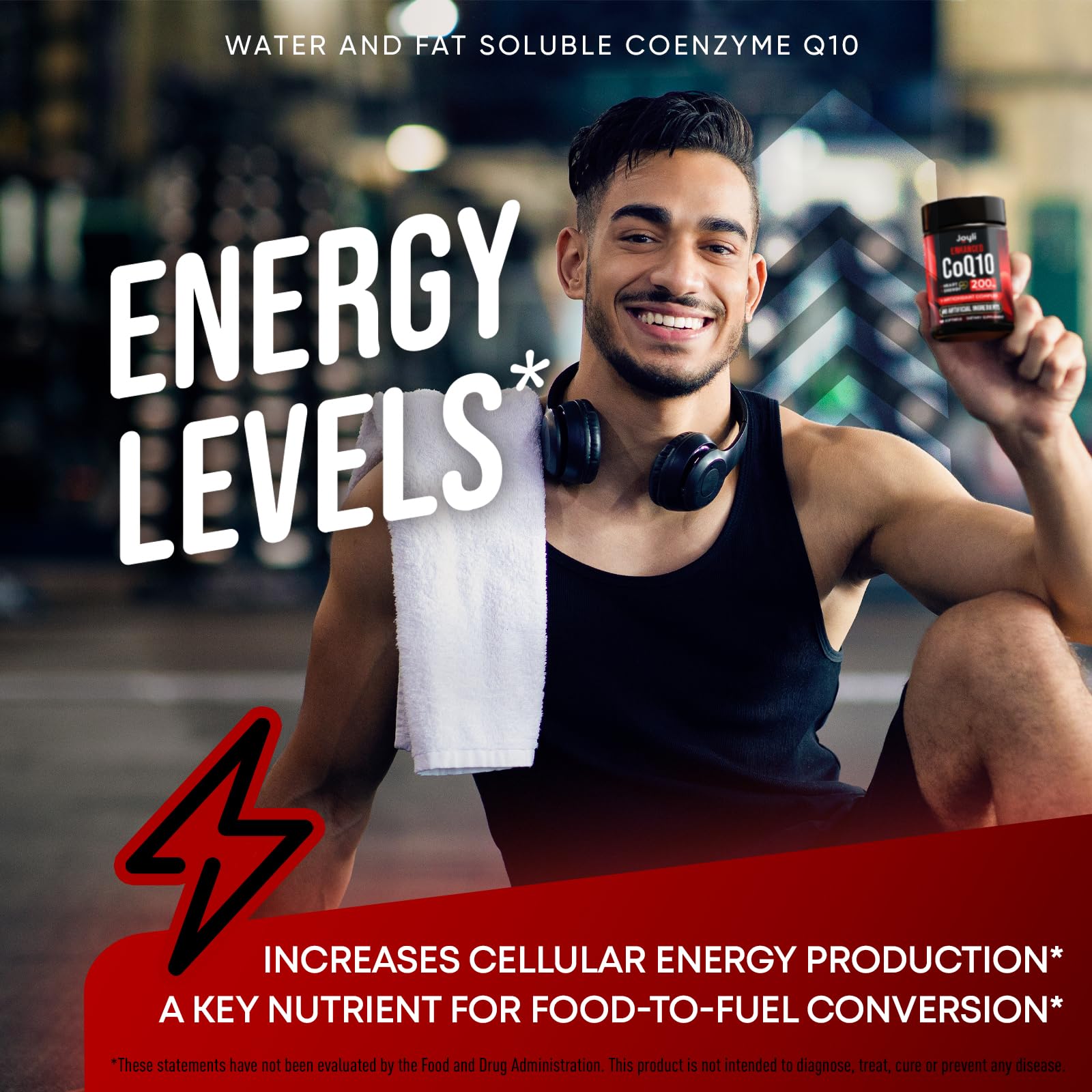 High Absorption CoQ10 200MG - Co Q10, 200mg Softgels for Heart Health & Energy Production - Enhanced Co Q 10 Supplement with Antioxidants and Flaxseed Oil - CoQ10 200 mg Per Serving JOYLI NutritionBuy Supplements Australia
