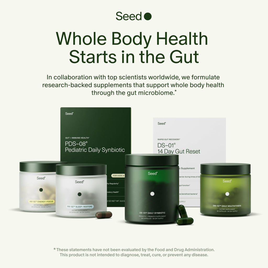 Seed DM-02 Daily Multivitamin - 100% DV Essential Vitamins and Minerals for Women & Men - Helps Fill Daily Nutrient Gaps - Immune, Bone, Hair, Skin & Nails Health - Vegan - 30 Capsules (30-Day Supply) Seed buy supplements Au